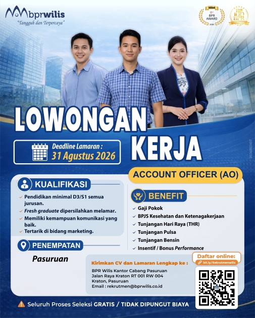 Lowongan Kerja Account Officer untuk Kantor Cabang Pasuruan