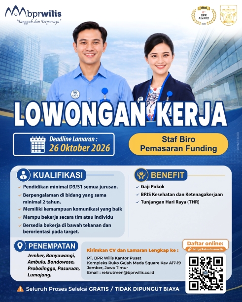 Lowongan Kerja Staf Biro Pemasaran Funding Oktober 2026