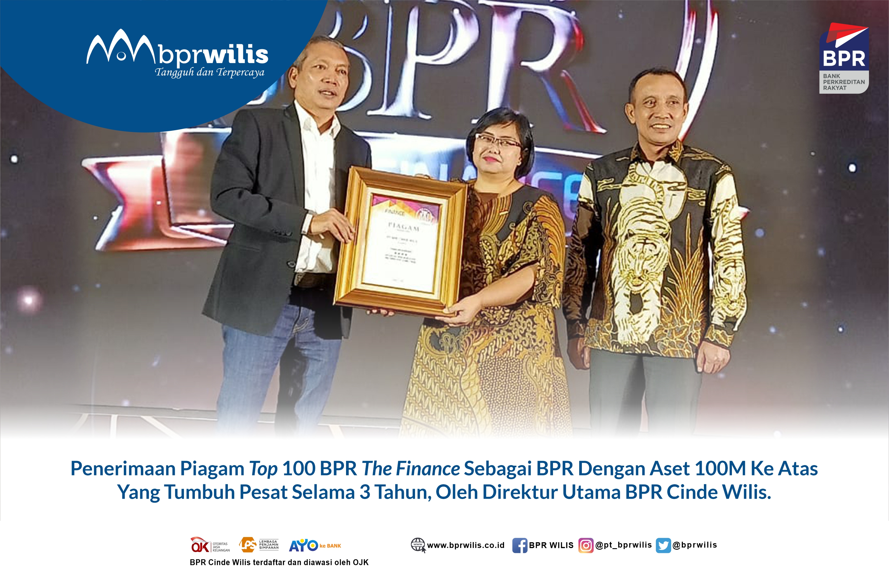 BPR Cinde Wilis Raih Penghargaan Infobank 2022